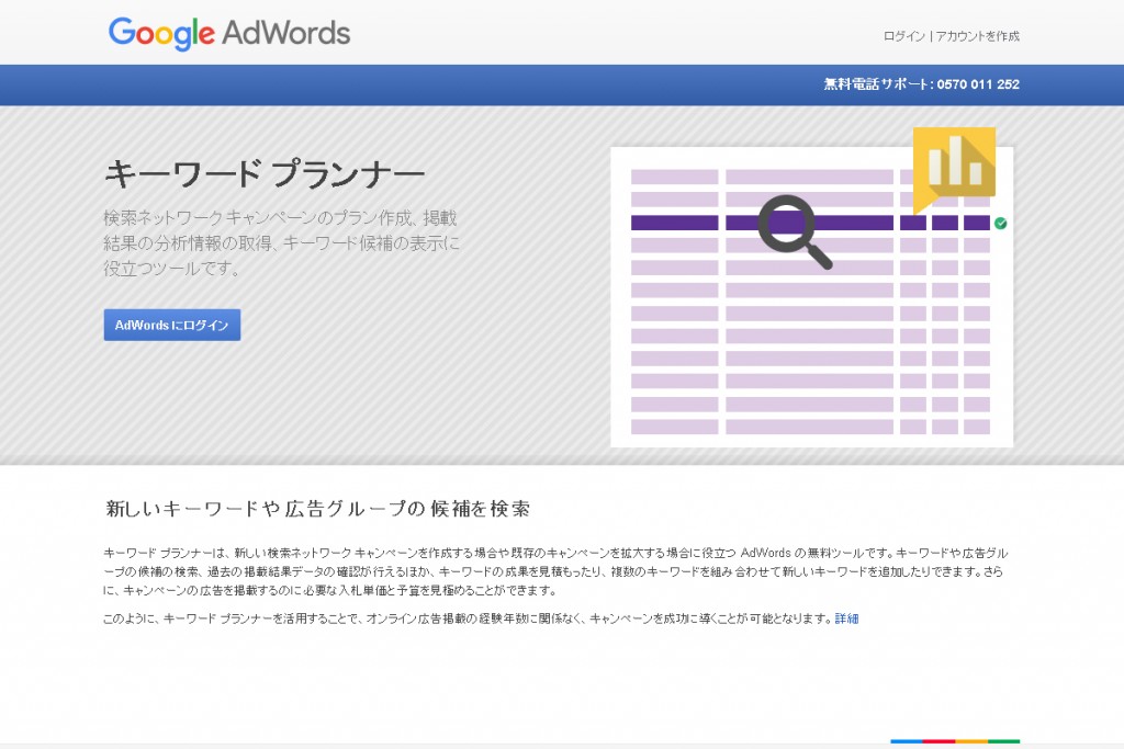Google AdWords キーワードプランナー