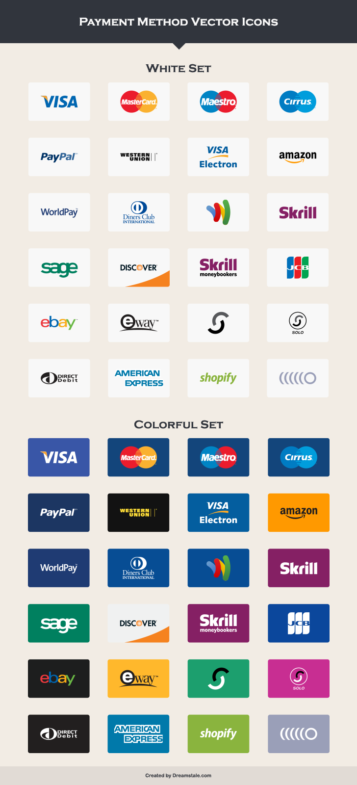 24 Payment Method Vector Icons